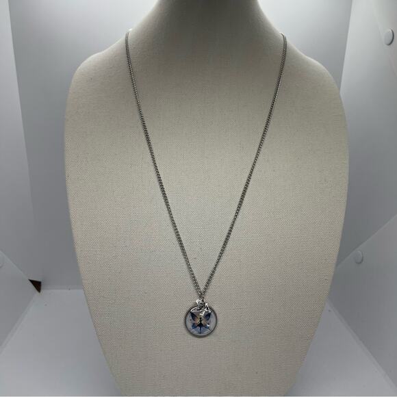 Handmade Blue White Silver Fairy Whimsical Pendant Necklace & Earring Set NWT OS - Picture 5 of 7